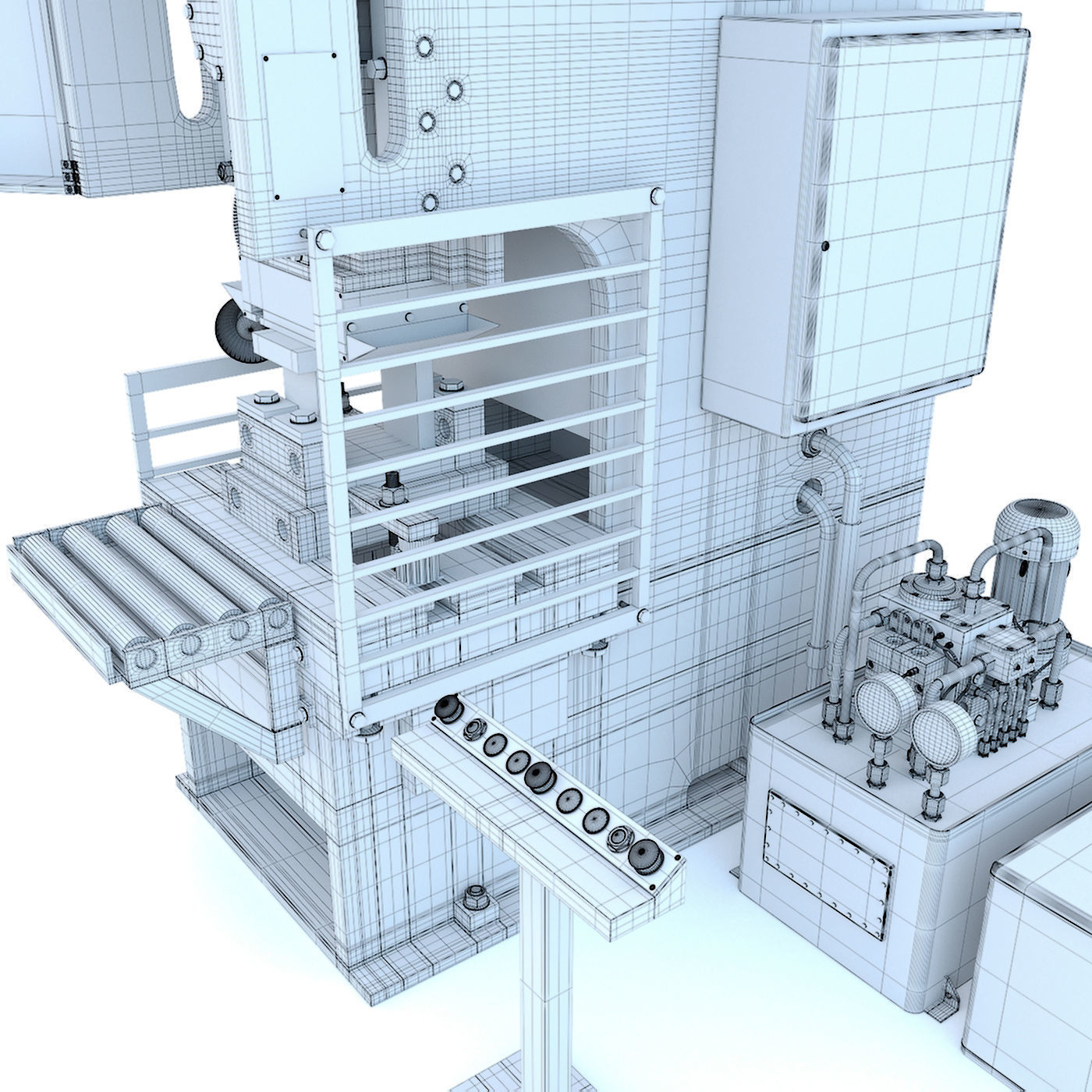 Industrial mechanical press-stamping machine tool KV2132 3D model_23
