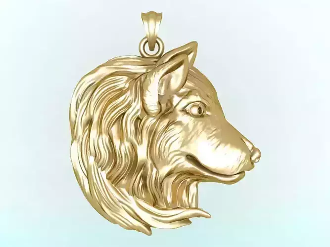 Wolf Head pendant - Dog pendant
