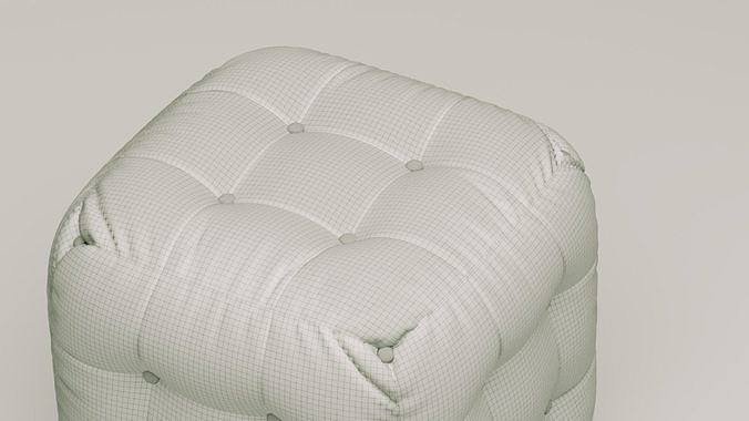 Chesterfield Ottoman 3D model 7
