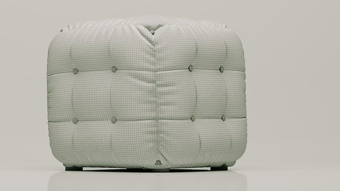 Chesterfield Ottoman 3D model 6