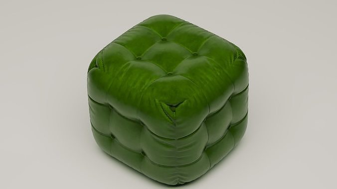 Chesterfield Ottoman 3D model 2