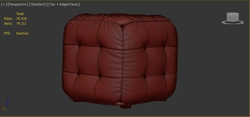 Chesterfield Ottoman 3D model_12