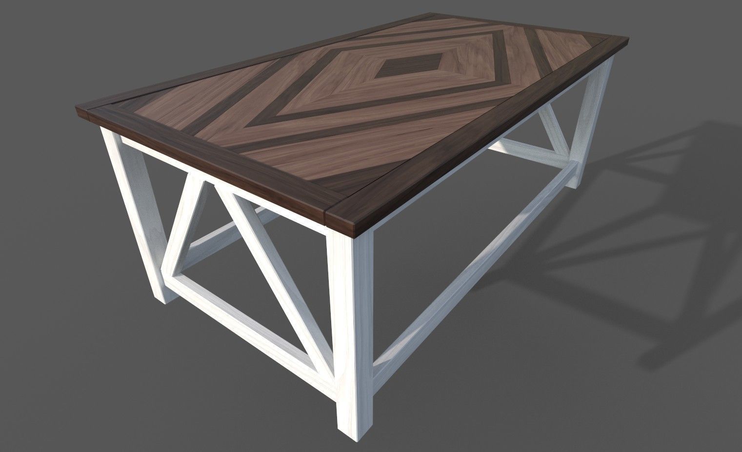 FURNITURE SET of Vintage Tables Low-poly 3D model_12