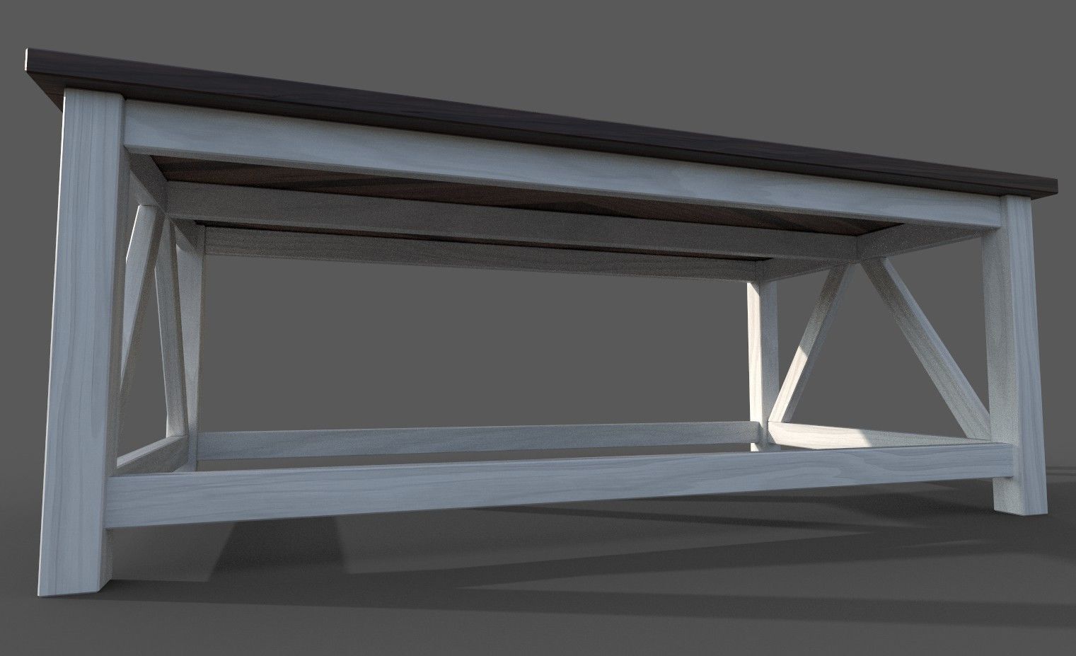 FURNITURE SET of Vintage Tables Low-poly 3D model_16