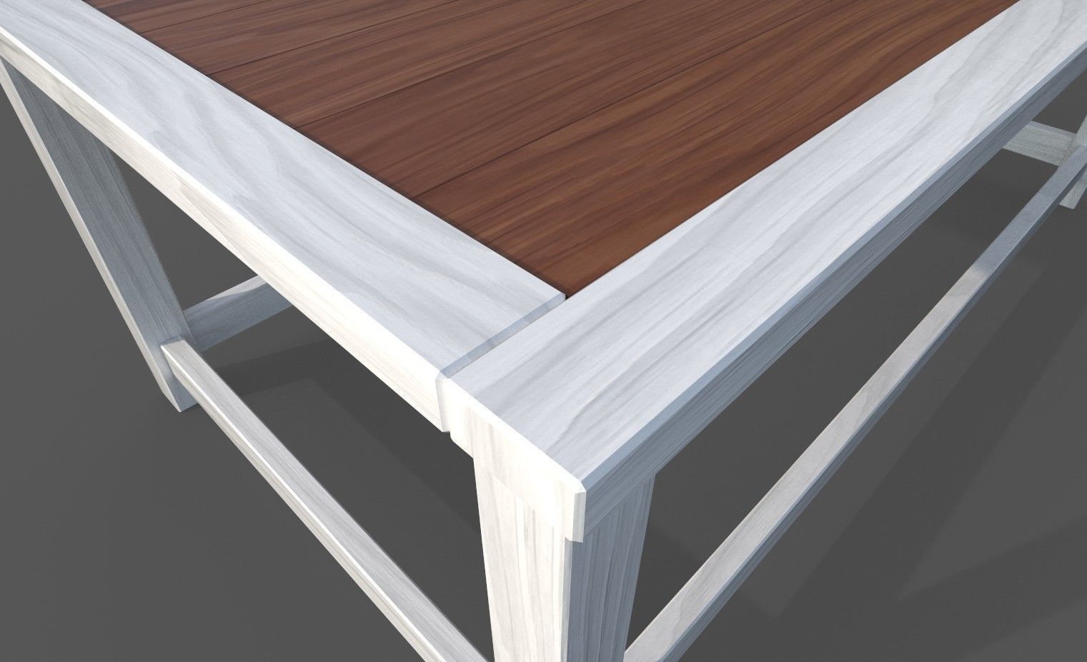 FURNITURE SET of Vintage Tables Low-poly 3D model_11