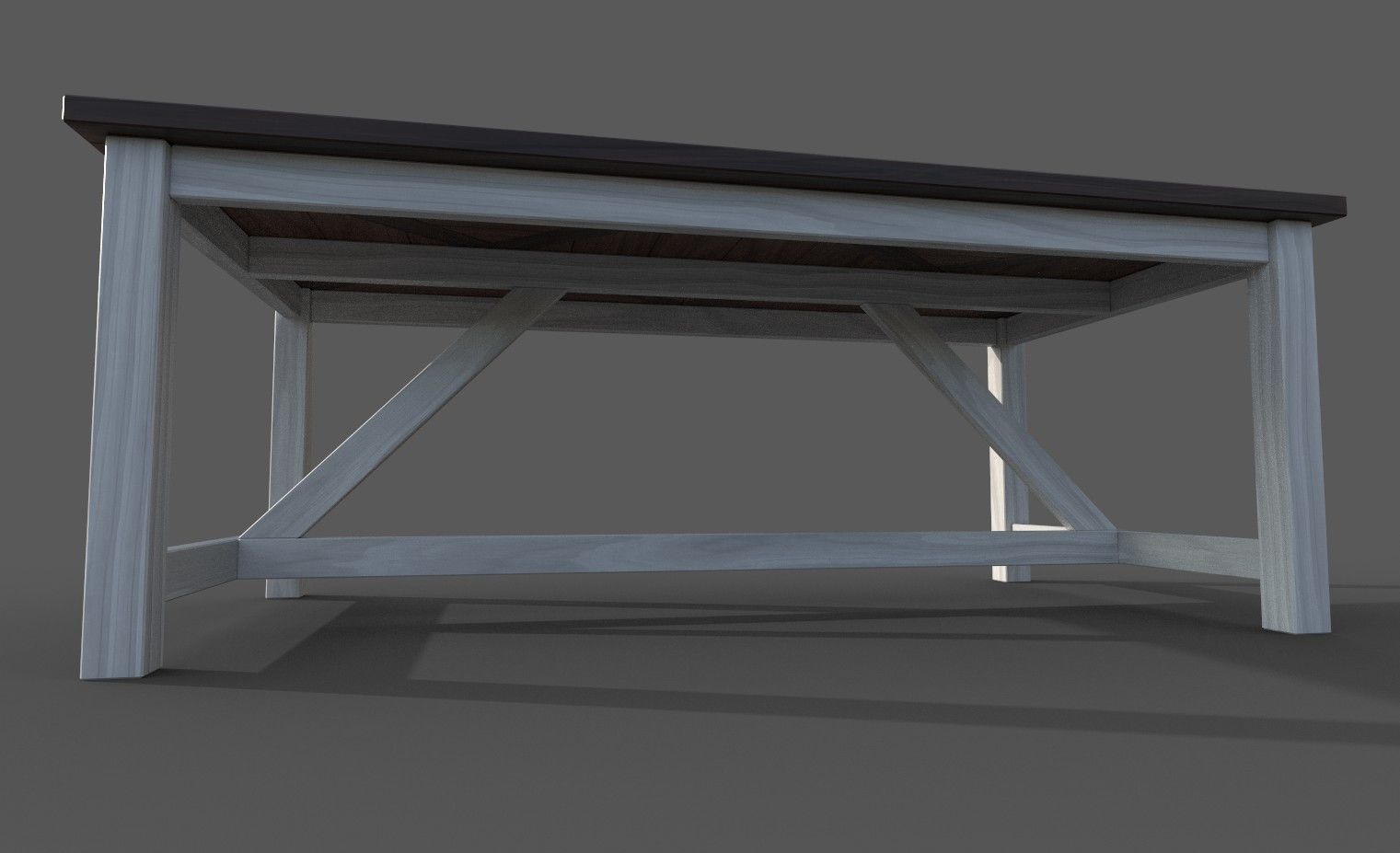 FURNITURE SET of Vintage Tables Low-poly 3D model_4