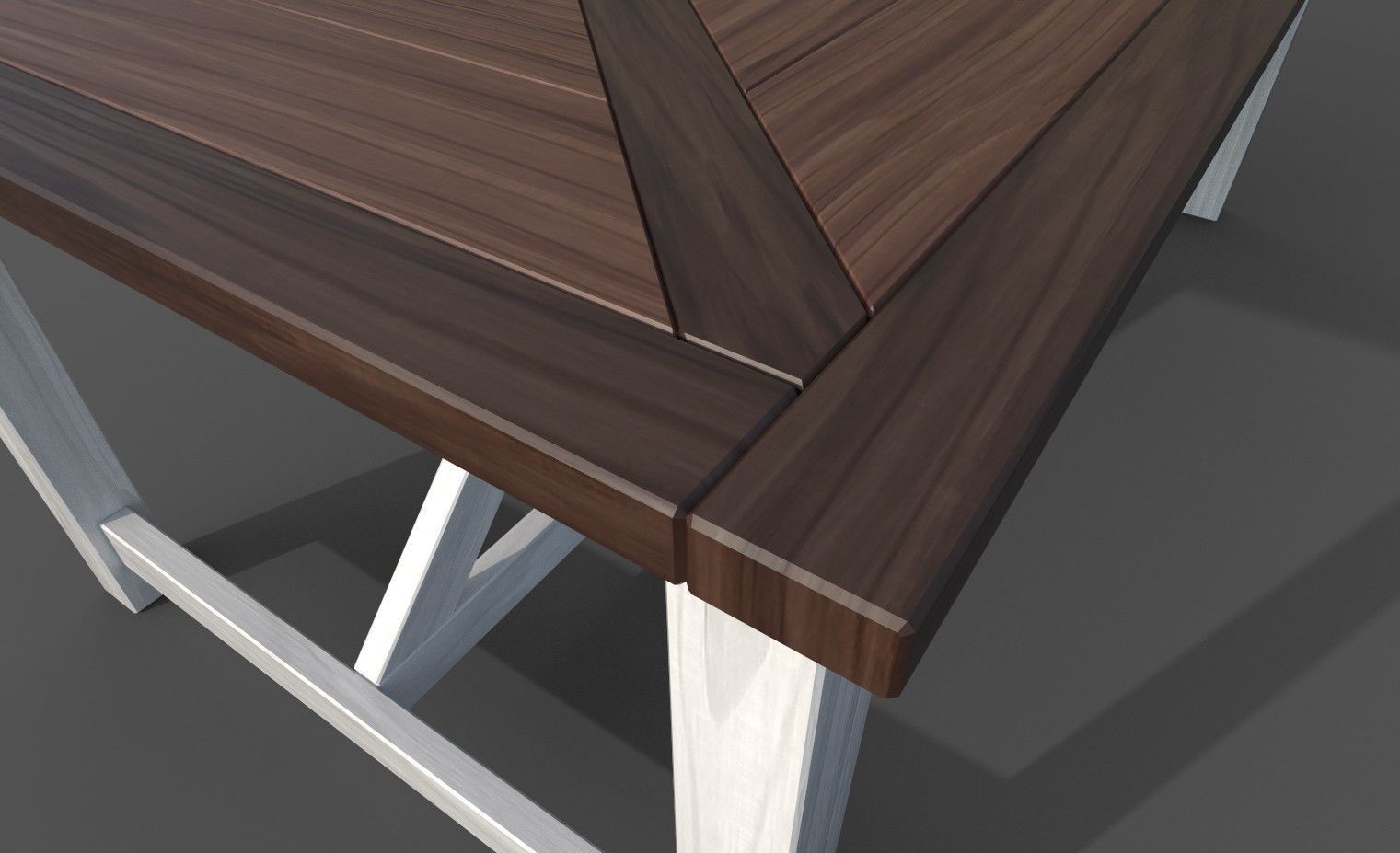 FURNITURE SET of Vintage Tables Low-poly 3D model_5