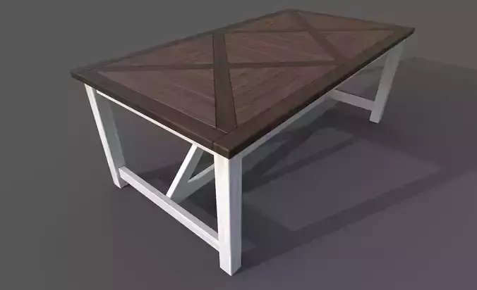 FURNITURE SET of Vintage Tables Low-poly 3D model