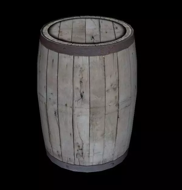 Wooden Barrel Free low-poly 3D model