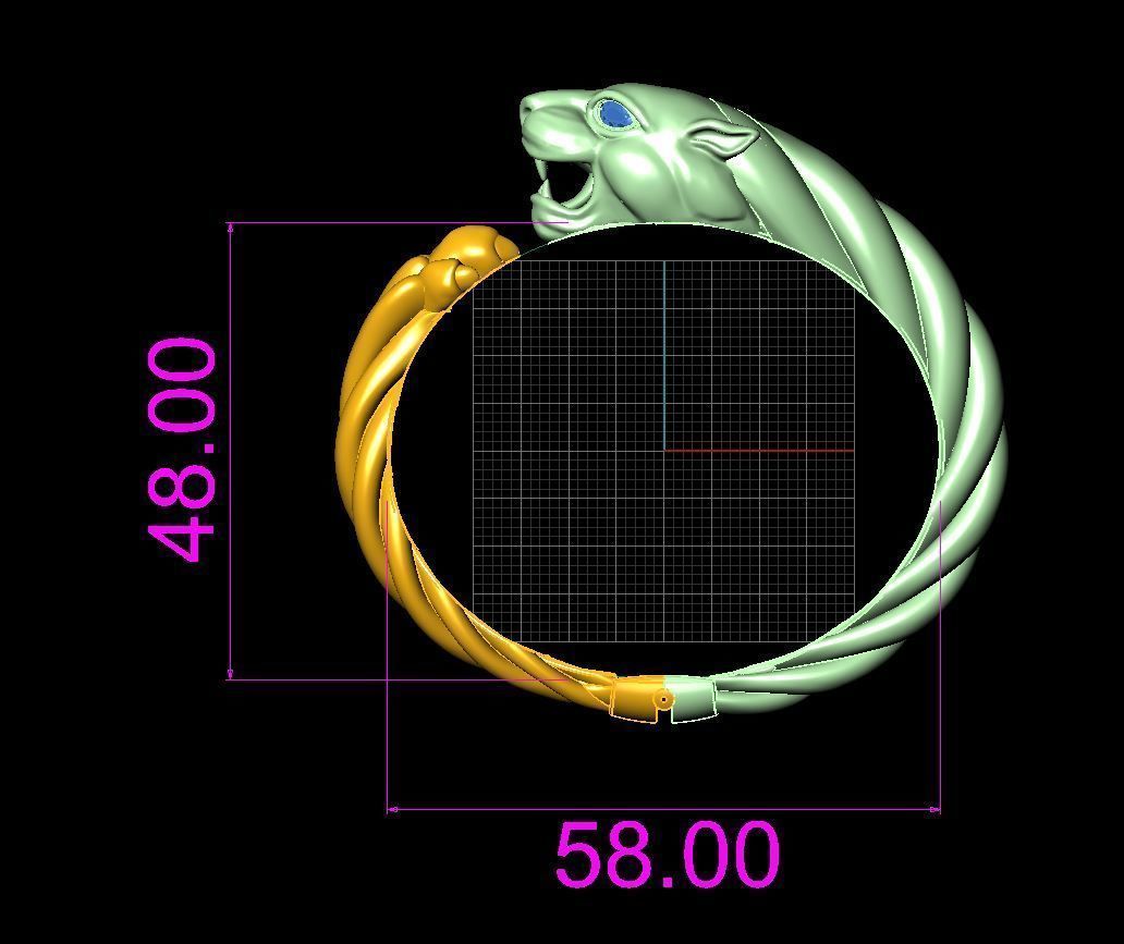 tiger bracelet 3D model_1