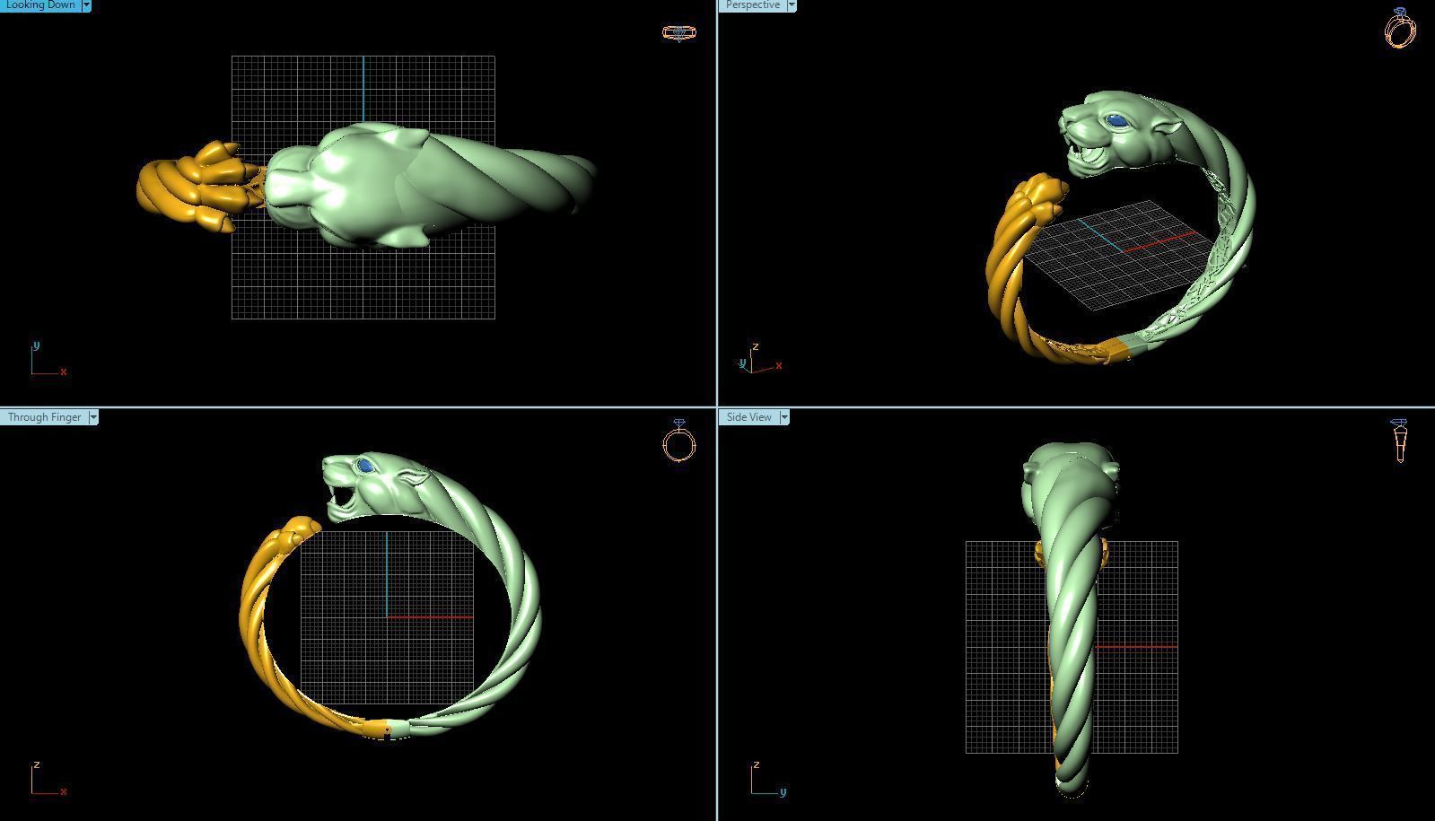 tiger bracelet 3D model_2