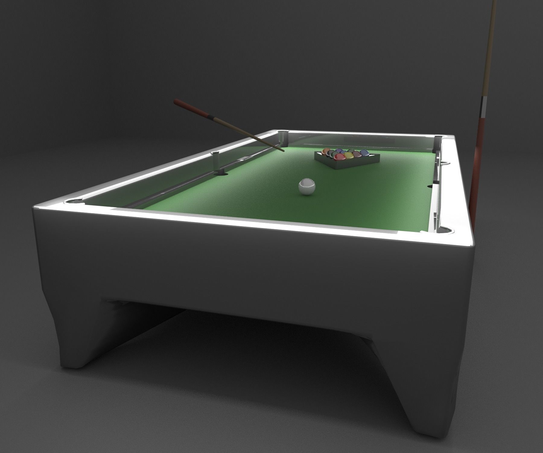 Billard Table Low-poly 3D model_8