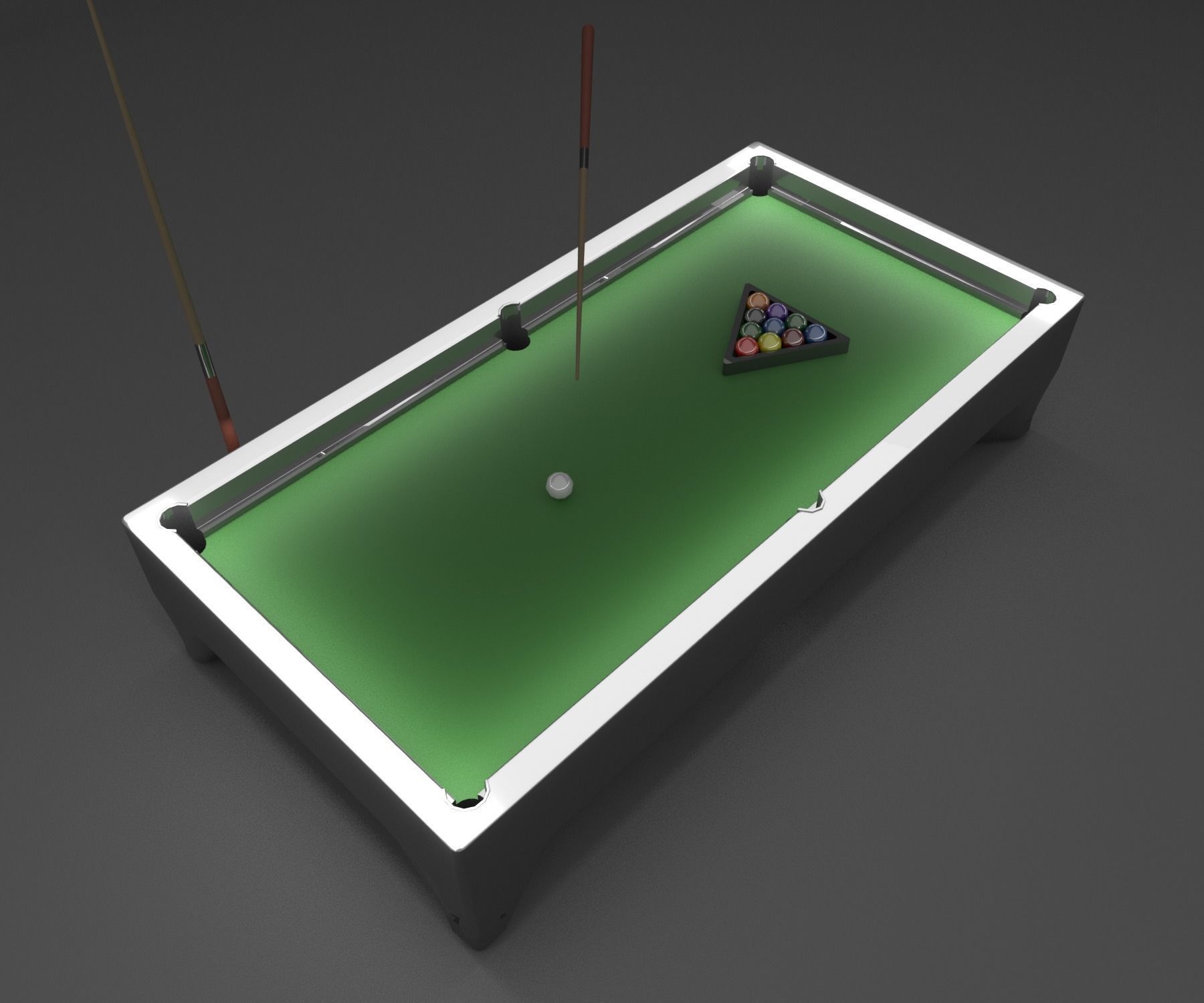 Billard Table Low-poly 3D model_5