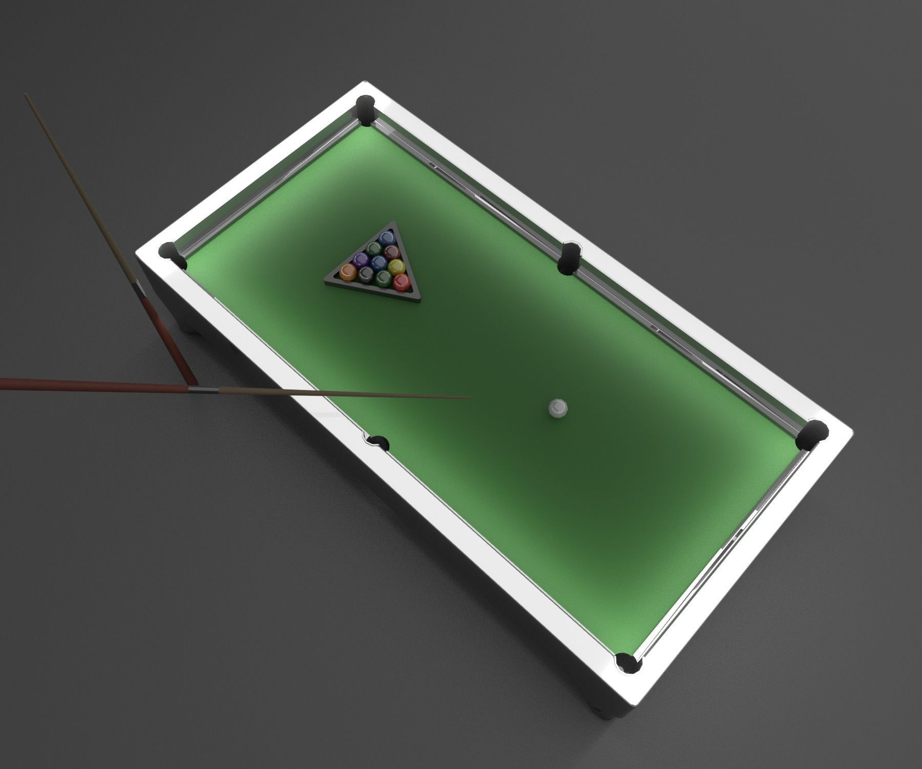 Billard Table Low-poly 3D model_3