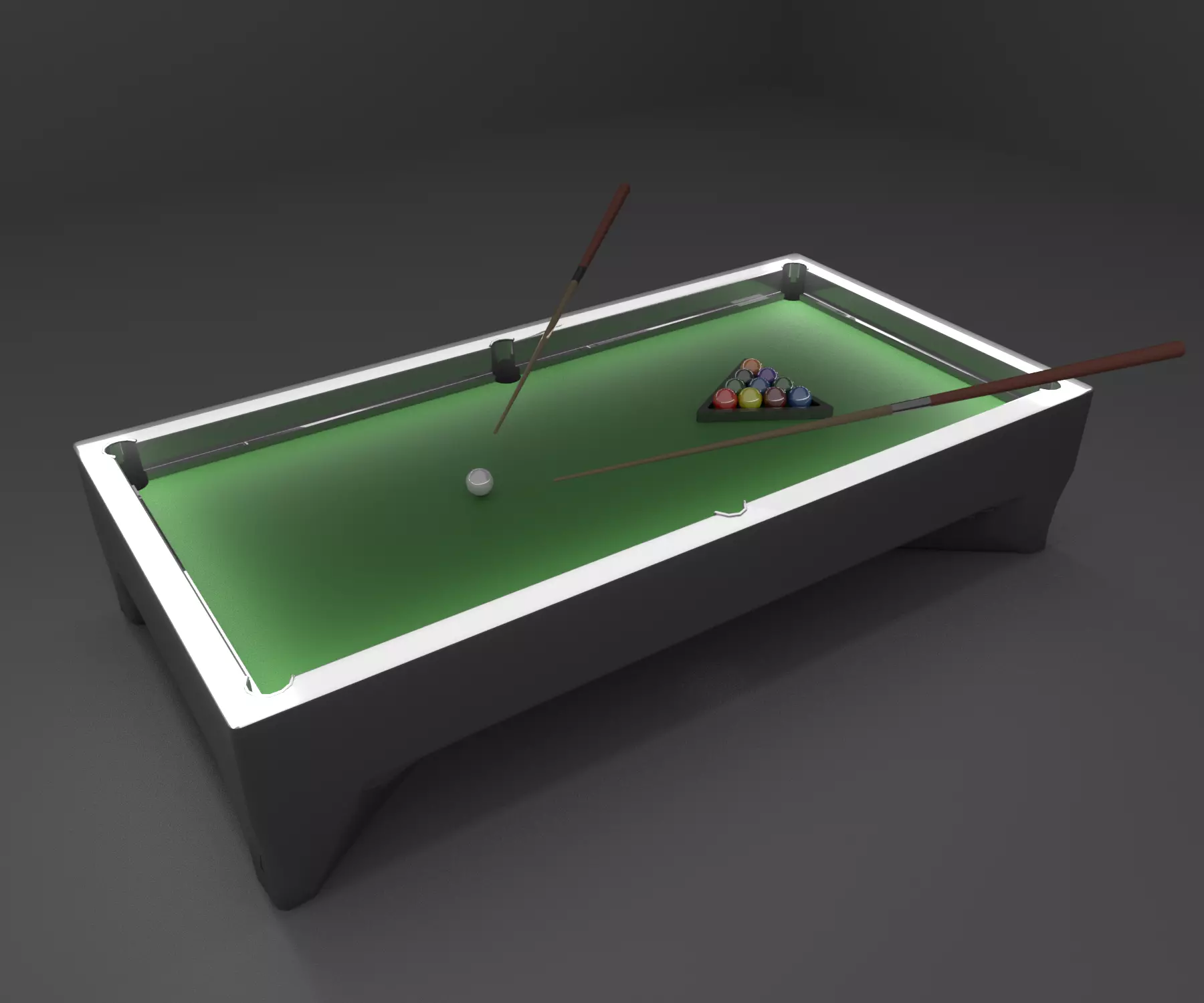 Billard Table Low-poly 3D model_0