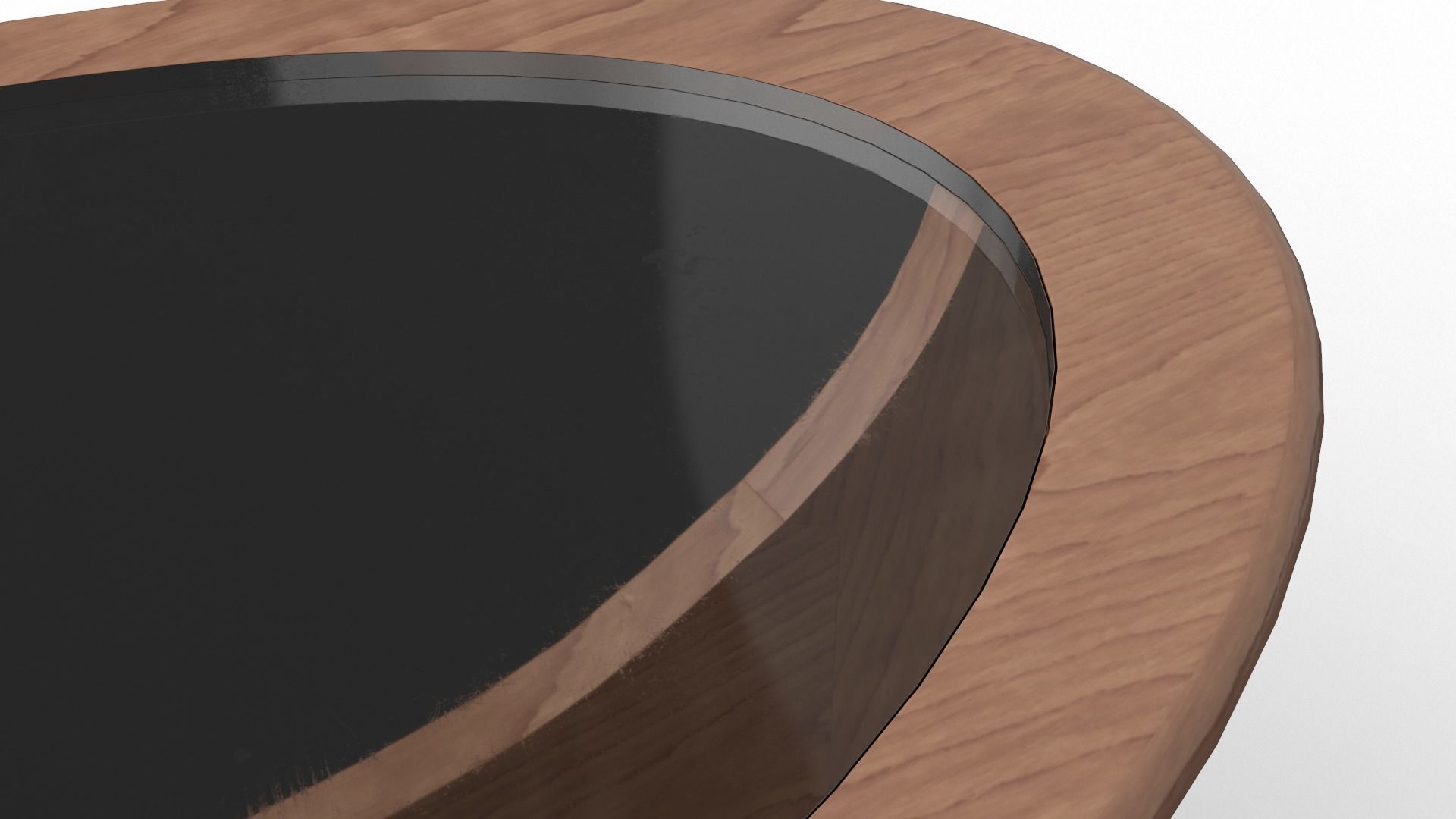 Carnes solid wood coffee-Table walnut finish Low-poly 3D model_3