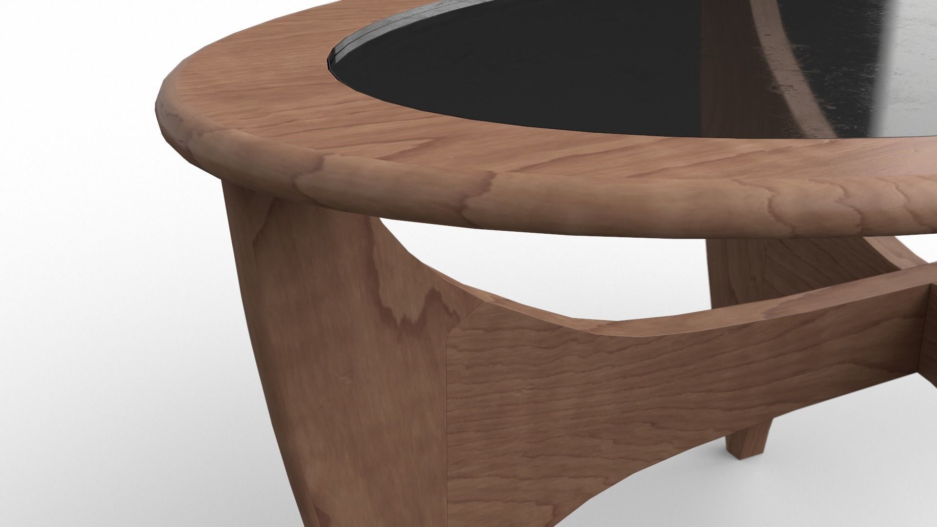 Carnes solid wood coffee-Table walnut finish Low-poly 3D model_4