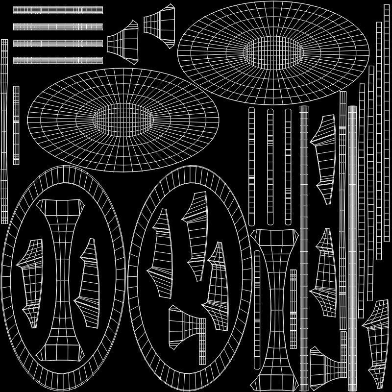 Carnes solid wood coffee-Table walnut finish Low-poly 3D model_6