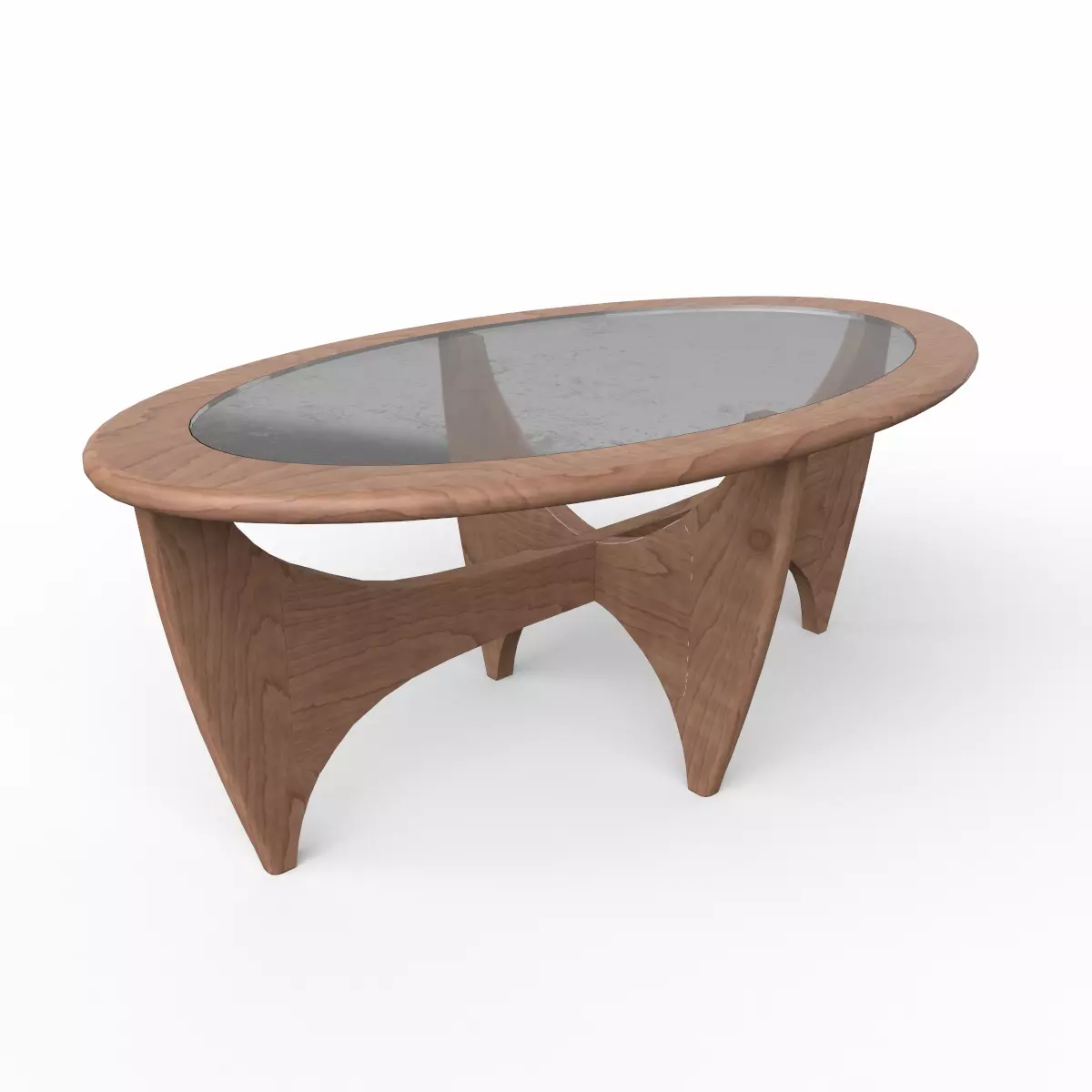 Carnes solid wood coffee-Table walnut finish Low-poly 3D model_0
