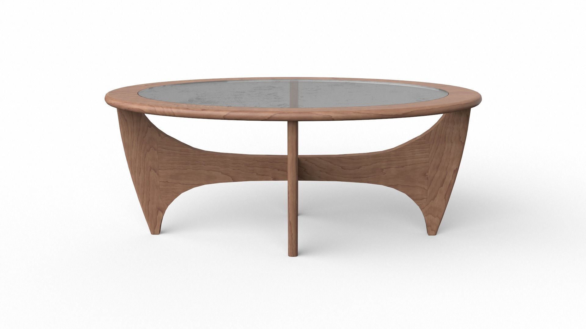 Carnes solid wood coffee-Table walnut finish Low-poly 3D model_1