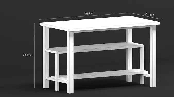 Pc table Low-poly 3D model