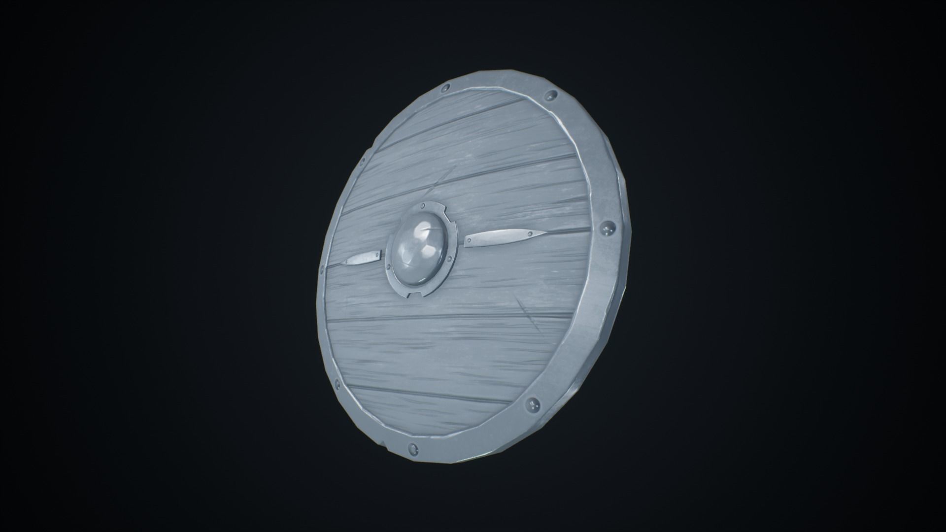 Viking Weapons - Curved Shield IV Low-poly 3D model_6