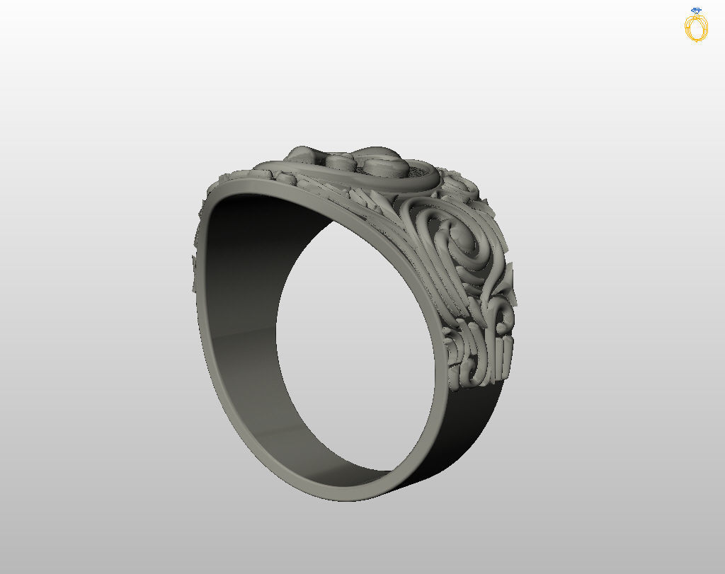Royal lily ring Heraldic 3D print model_42