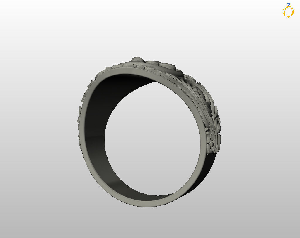 Royal lily ring Heraldic 3D print model_40