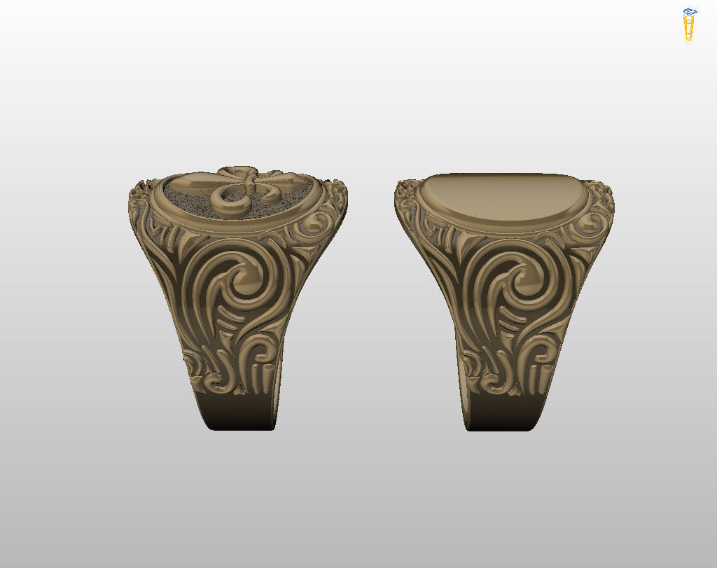 Royal lily ring Heraldic 3D print model_47