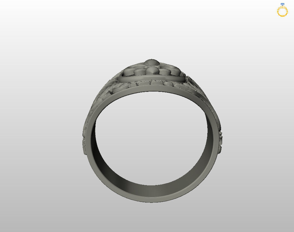 Royal lily ring Heraldic 3D print model_36