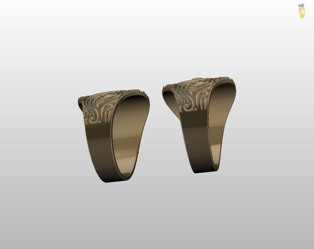 Royal lily ring Heraldic 3D print model_31