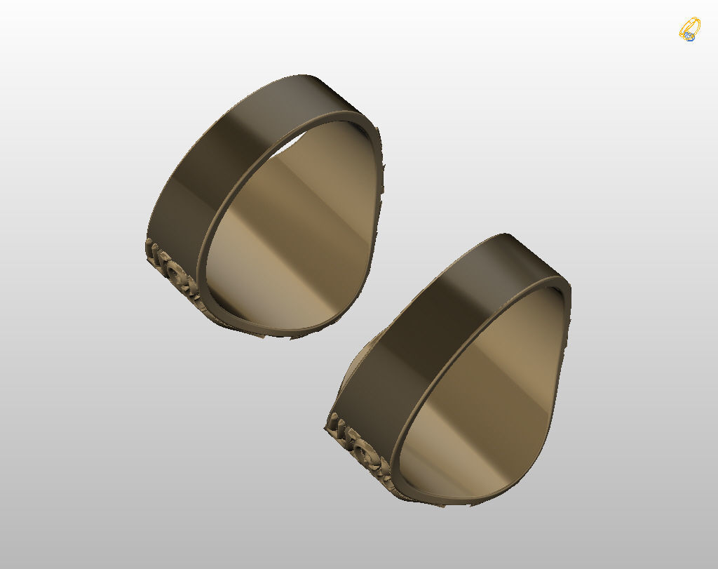 Royal lily ring Heraldic 3D print model_33