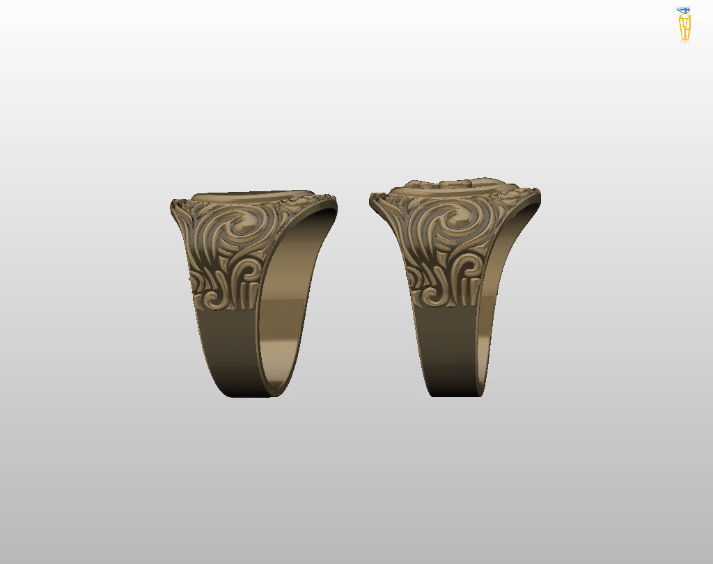 Royal lily ring Heraldic 3D print model_25