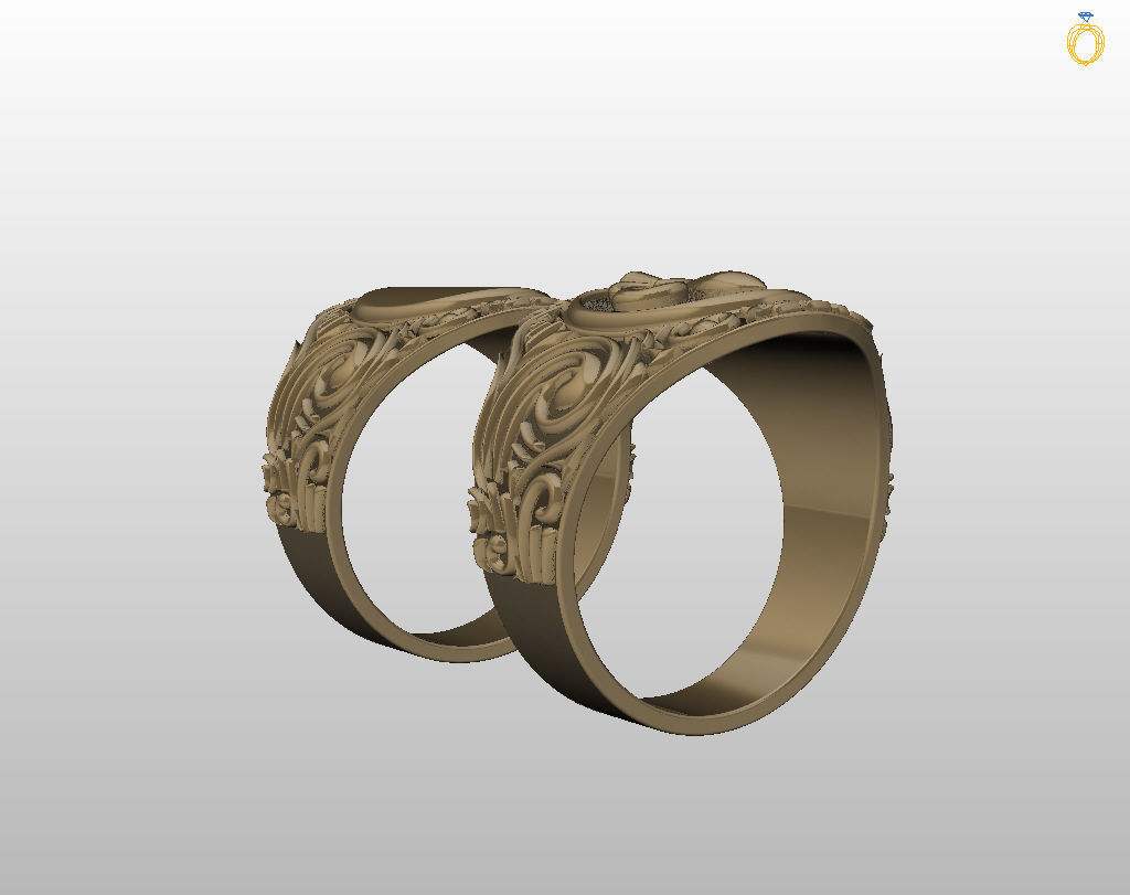 Royal lily ring Heraldic 3D print model_37