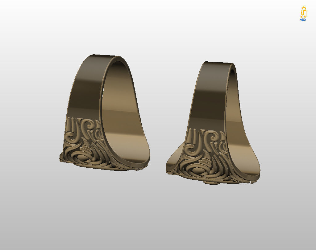 Royal lily ring Heraldic 3D print model_19