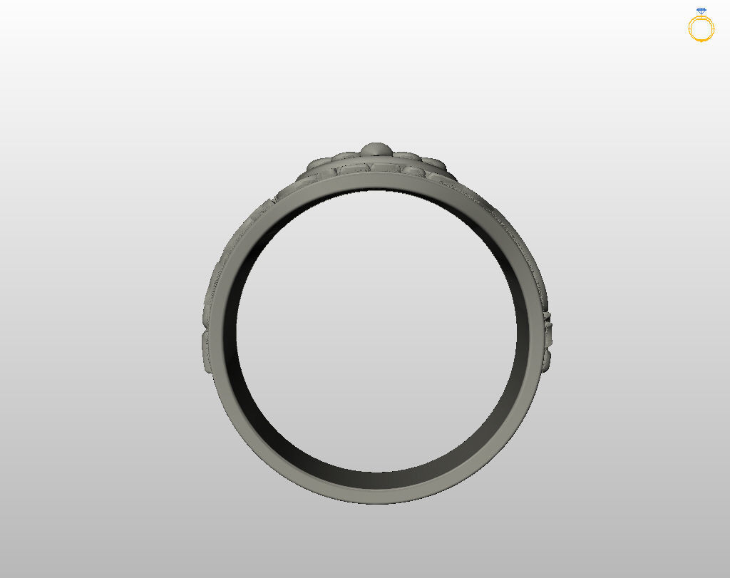 Royal lily ring Heraldic 3D print model_38