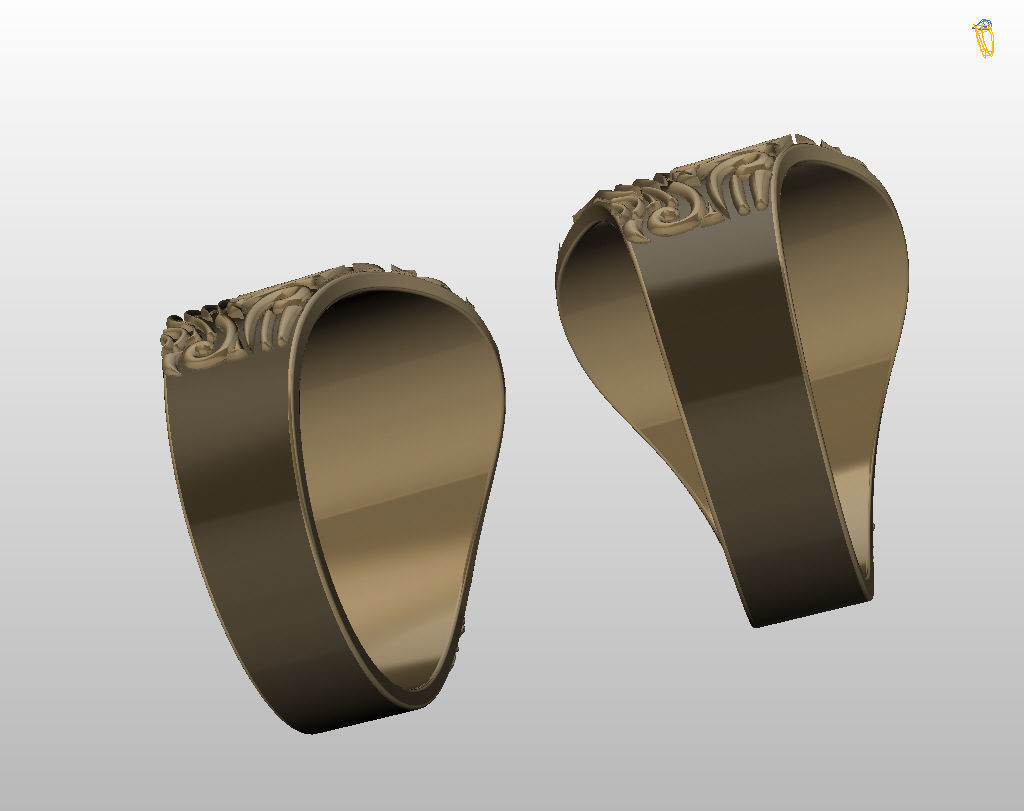 Royal lily ring Heraldic 3D print model_21