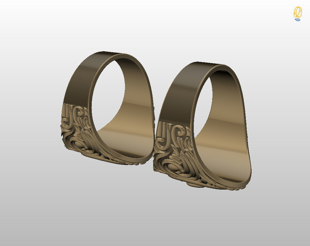 Royal lily ring Heraldic 3D print model_23