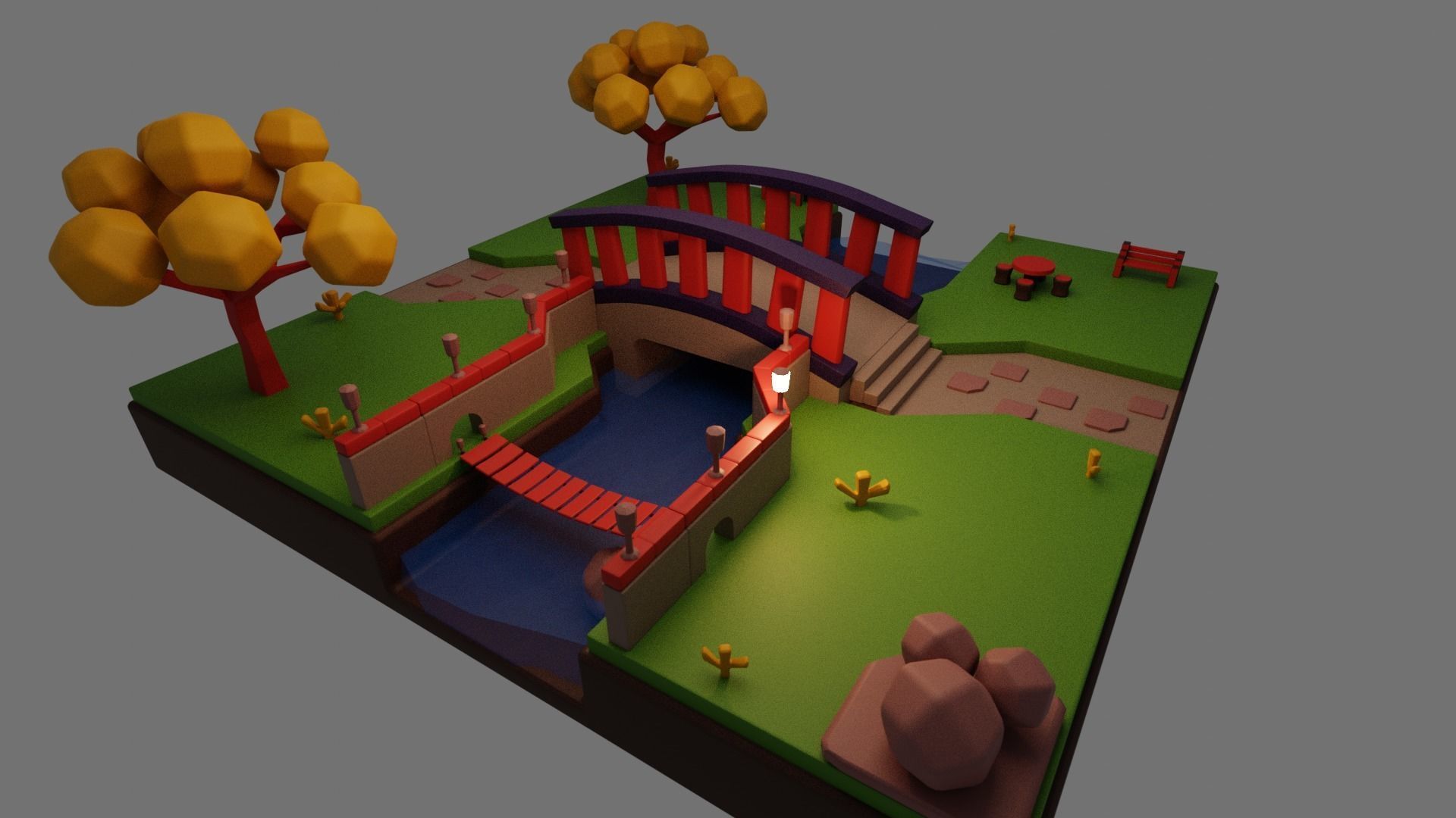 Illustrator 3D enviornment Low-poly 3D model_13