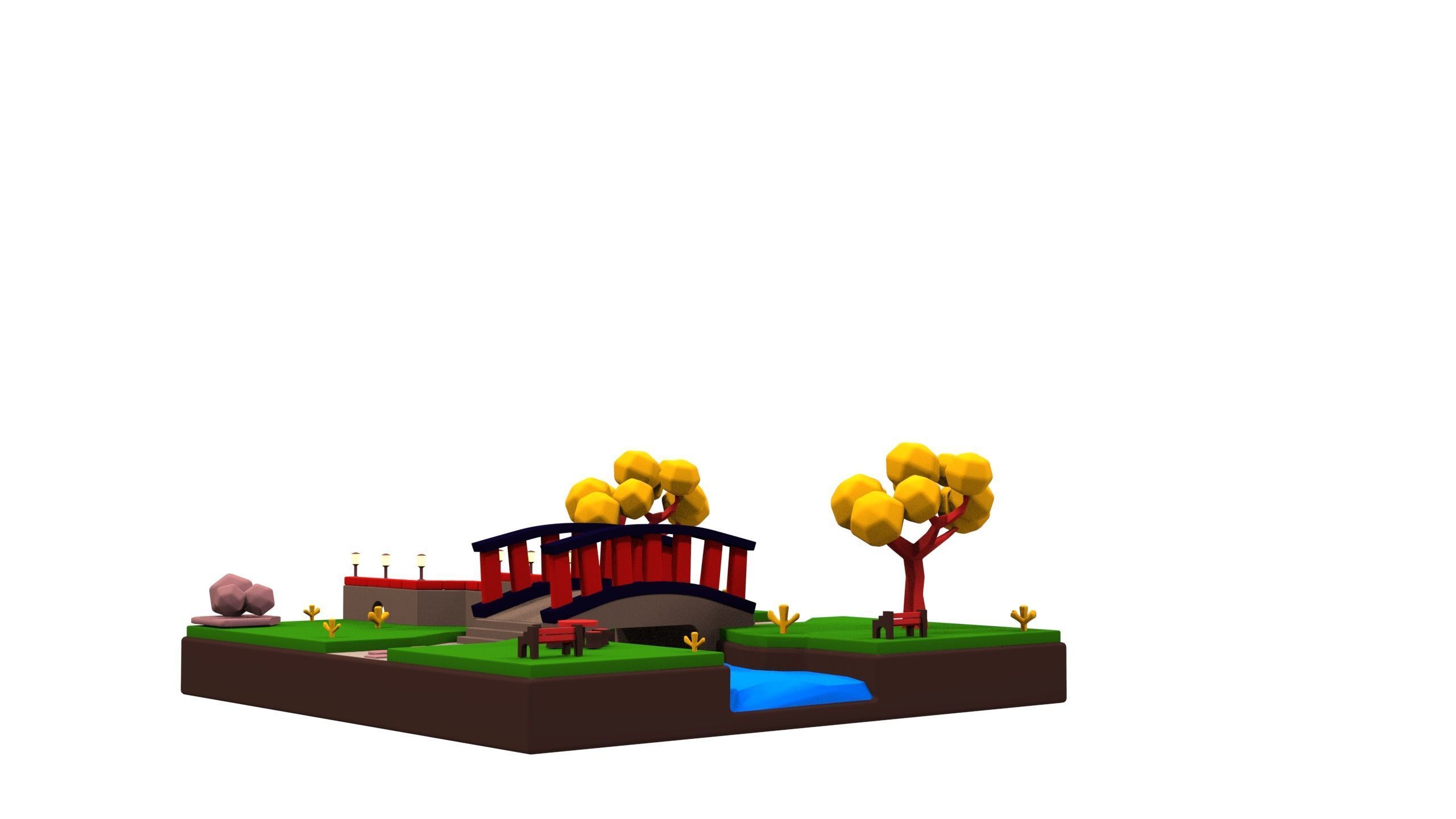 Illustrator 3D enviornment Low-poly 3D model_12