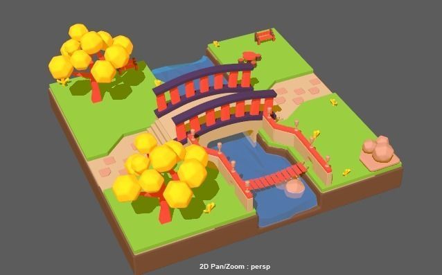 Illustrator 3D enviornment Low-poly 3D model_2