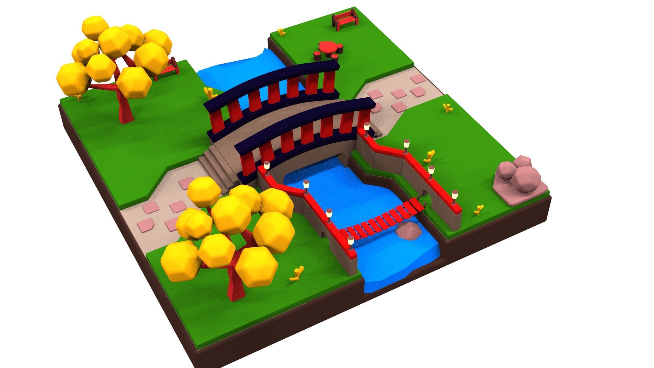 Illustrator 3D enviornment Low-poly 3D model_9