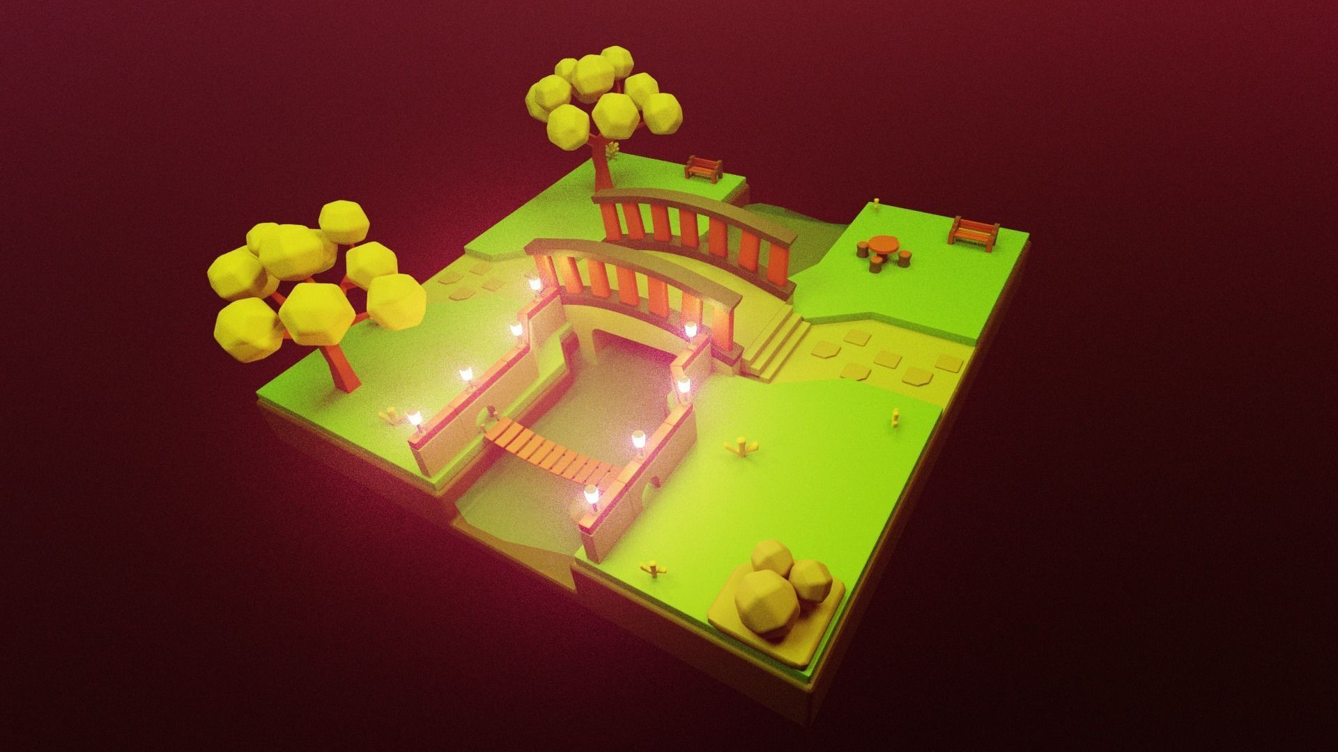 Illustrator 3D enviornment Low-poly 3D model_8