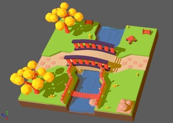 Illustrator 3D enviornment Low-poly 3D model_5