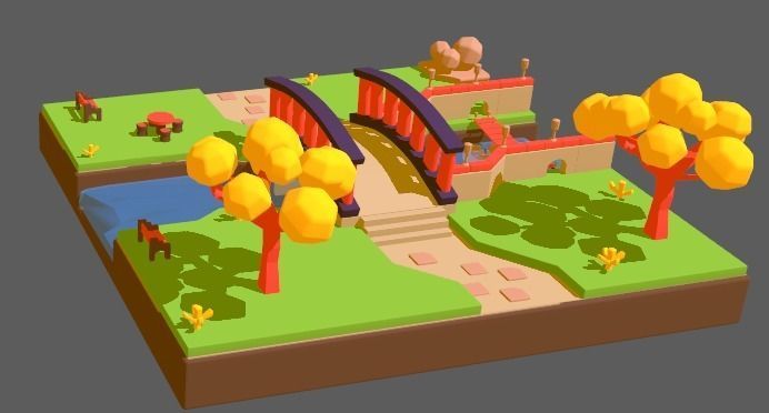 Illustrator 3D enviornment Low-poly 3D model_4