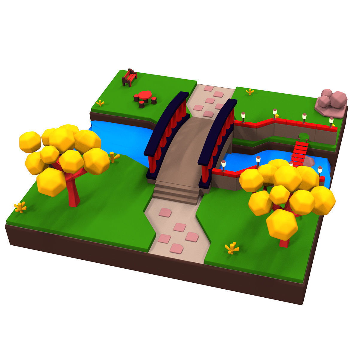 Illustrator 3D enviornment Low-poly 3D model_7