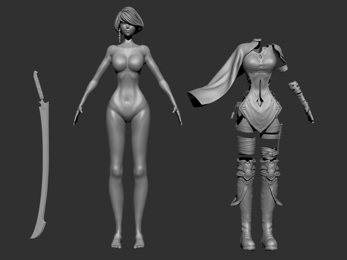 Female Soldier 3D model_19