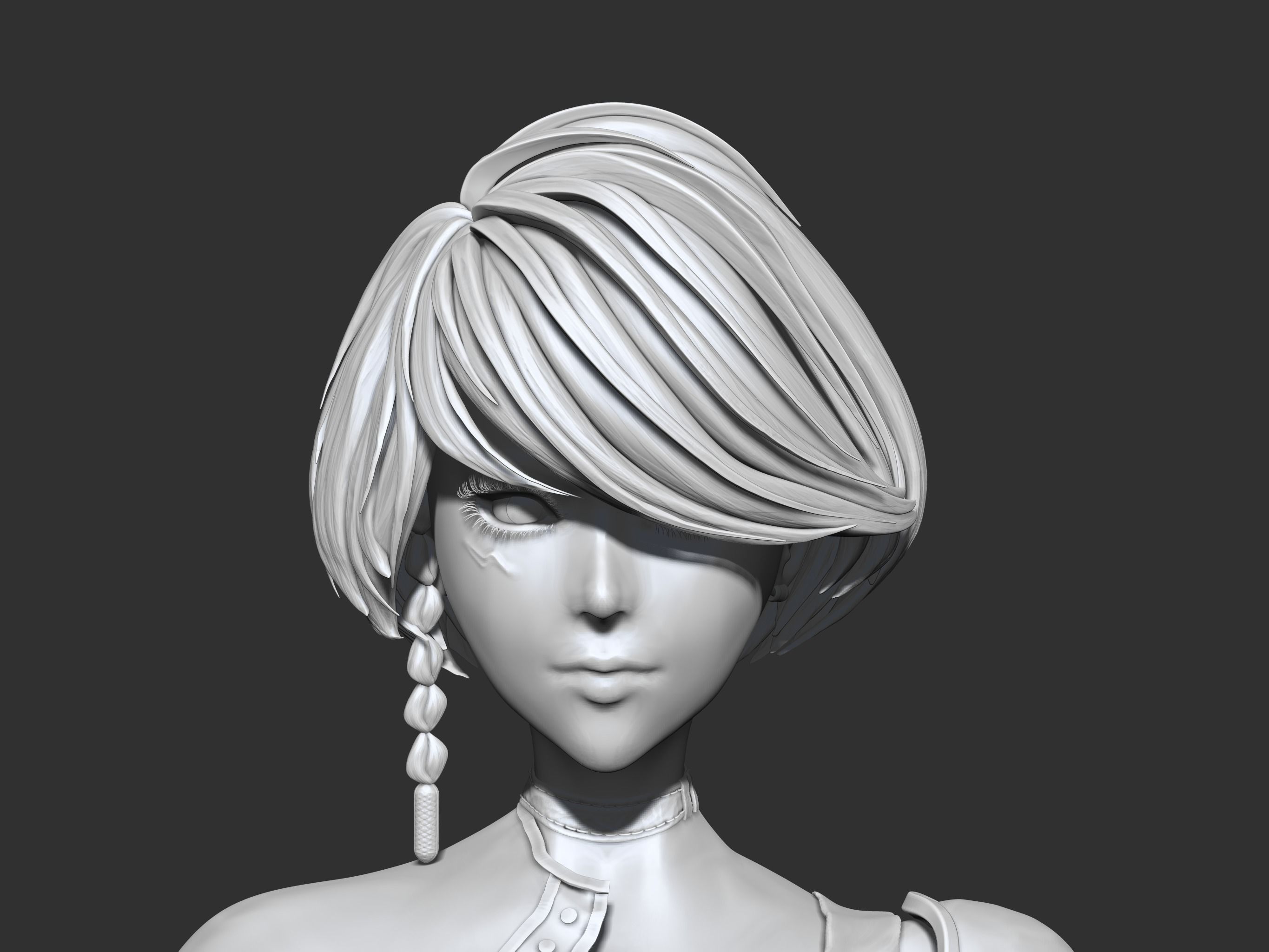 Female Soldier 3D model_2