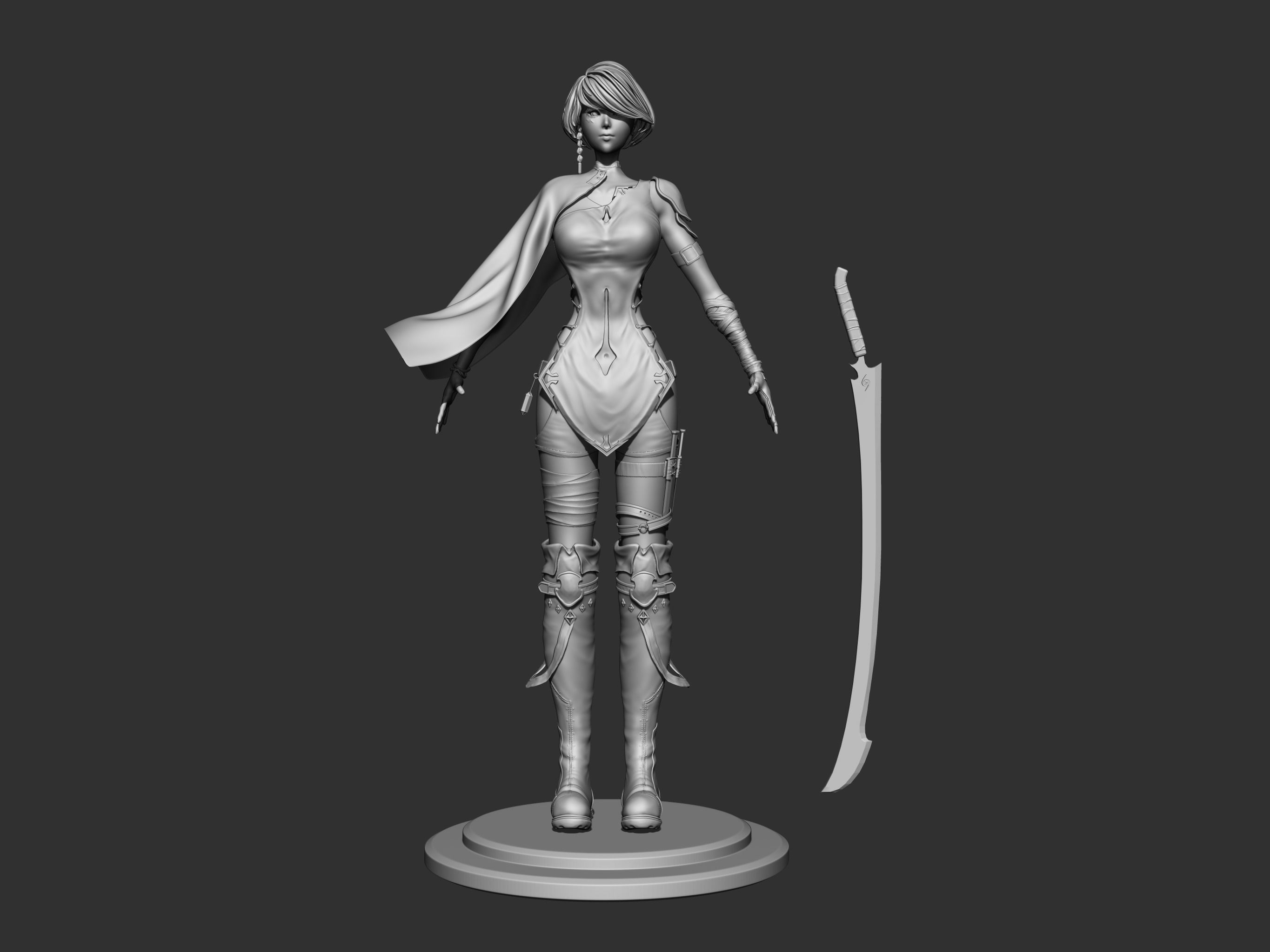 Female Soldier 3D model_15