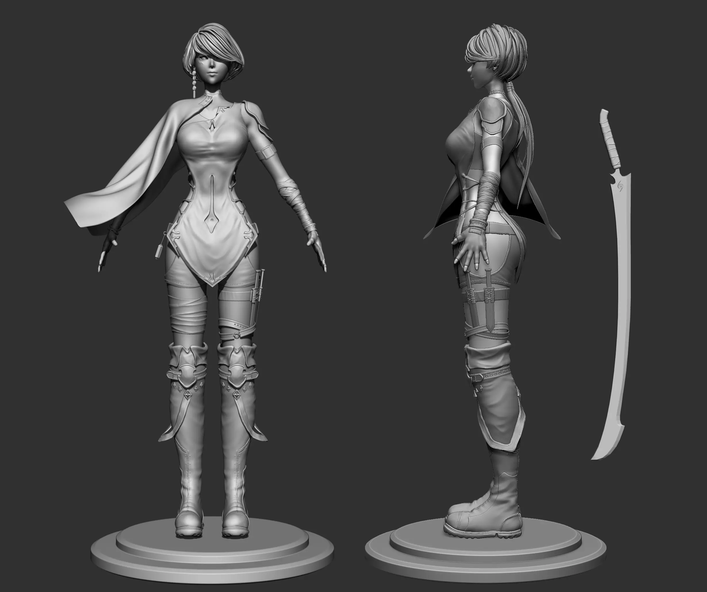 Female Soldier 3D model_0